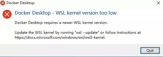 WSL kernel version too low